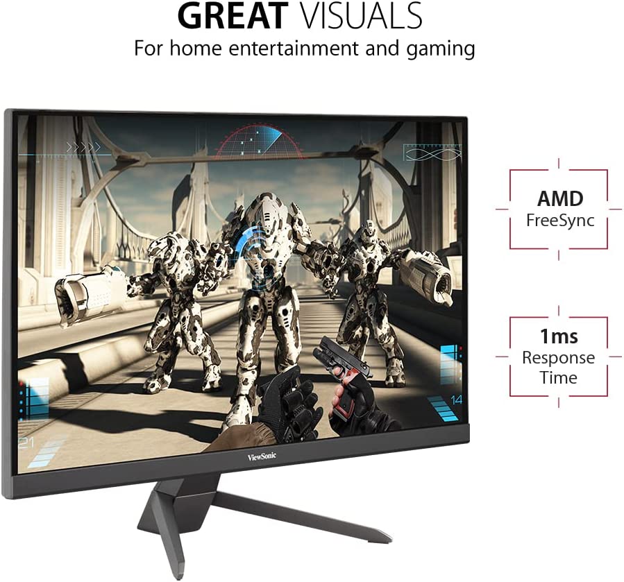 ViewSonic VX2767-MHD 27 Inch 1080p Gaming Monitor with 75Hz, 1ms, Ultra-Thin Bezels, FreeSync, Eye Care, HDMI, VGA, and DP 27-Inch 1ms