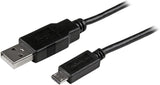 StarTech.com 15cm 6in Mobile Charge Sync USB to Slim Micro USB Cable for Phones &amp; Tablets A to Micro B - M/M - Thin Micro USB Charge Cable (USBAUB15CMBK) 6in Black