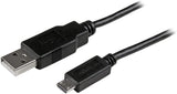 StarTech.com 3 ft Mobile Charge Sync USB to Slim Micro USB Cable - Phones &amp; Tablets - A to Micro B M/M - Thin Micro USB Charging Cable (USBAUB3BK) 3 ft / 1m Black