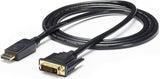 StarTech.com 6ft (1.8m) DisplayPort to DVI Cable - 1080p Video - DisplayPort to DVI Adapter Cable - DP to DVI-D Converter Single Link - DP to DVI Monitor Cable - Latching DP Connector (DP2DVI2MM6) 6 feet