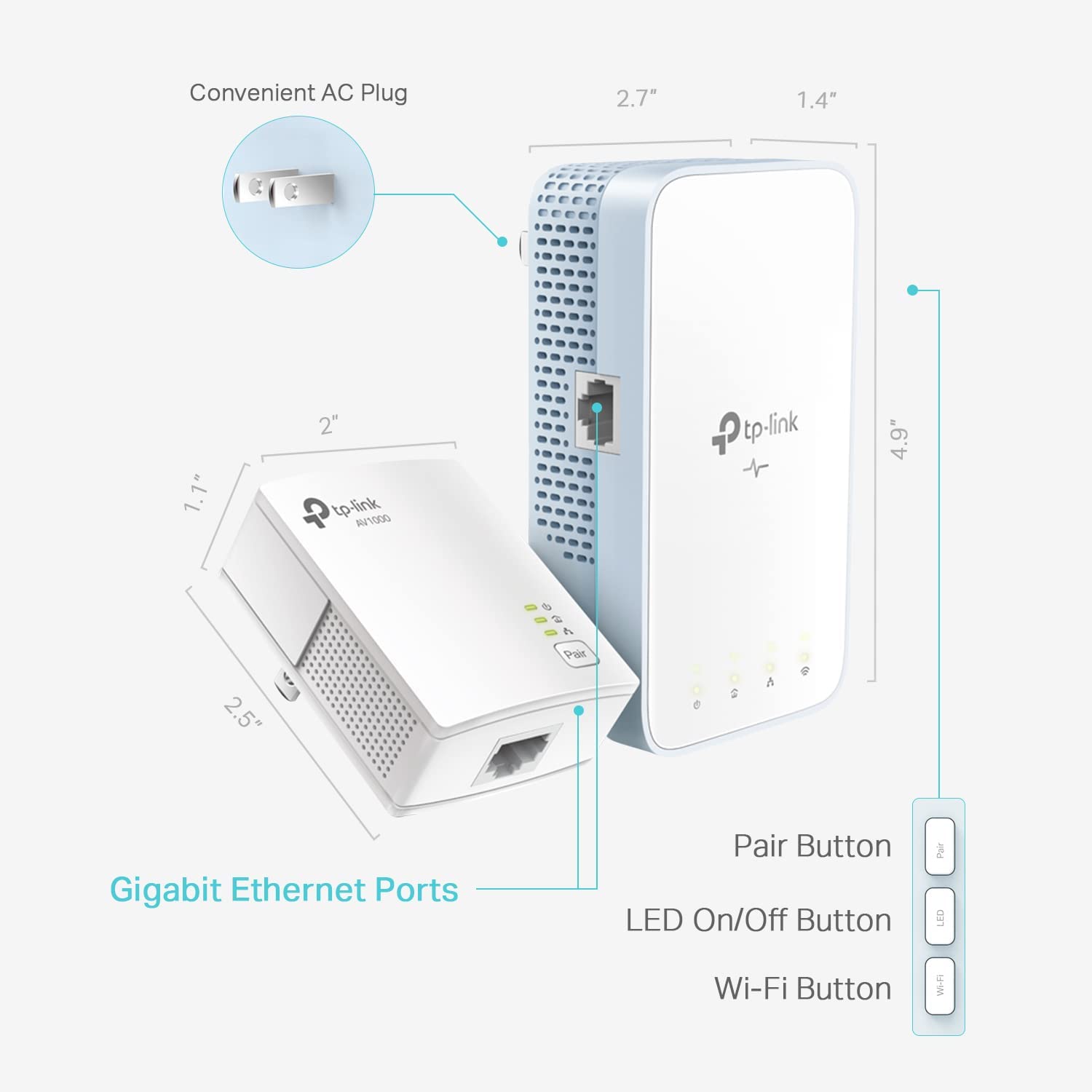 TP-Link Powerline WiFi Extender (TL-WPA7517KIT) - AV1000 Powerline