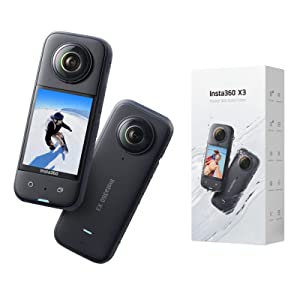 insta360 X3 - Waterproof 360 Action Camera with 1/2" 48MP Sensors, 5.7K 360 Active HDR Video, 72MP 360 Photo, 4K Single-Lens, 60fps Me Mode, Stabilization, 2.29" Touchscreen, AI Editing, Live Stream Standalone