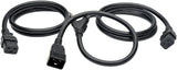 Tripp Lite Heavy-Duty Power Extension Cord Y Splitter Cable for Servers and Computers 20A, 12AWG (2x IEC-320-C19 to IEC-320-C20) 6-ft.(P036-006-2C19)