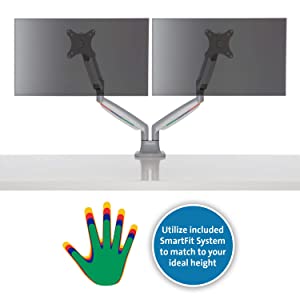 Kensington K55471WW Monitor Arm One Touch Height Adjustable , grey dual arm grey