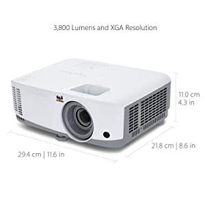 ViewSonic 3800 Lumens XGA High Brightness Projector Projector for Home and Office with HDMI Vertical Keystone (PA503X), White