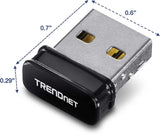 TRENDnet Wireless N150 Micro USB Adapter, WPA2 Encryption, Easy Setup, Ultra Compact Design, QoS, Windows &amp; Mac Compatible, TEW-648UBM