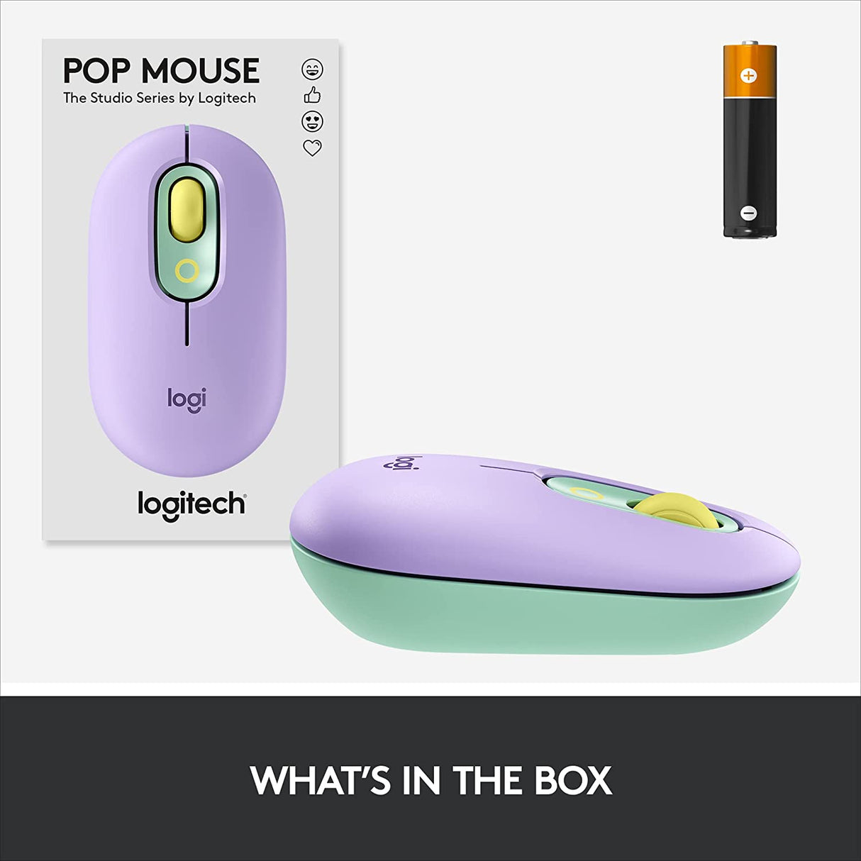 Logitech POP Mouse Wireless Customisable Emojis | SilentTouch | Bluetooth  USB Multi-device
