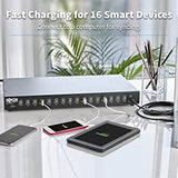 TRIPP LITE 16-Port USB Sync Charging Hub Station Tablet Smartphone iPad/iPhone Rackmount TAA (U280-016-RM), Black 16-Port USB Charger w/ Sync
