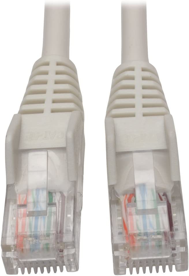 Tripp Lite N001-015-WH Cat5 Cat5e Snagless Molded Patch Cable UTP White RJ45 M/M 15' 15'