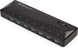 StarTech.com 9 Port USB 3.0 Hub - 7 x USB-A, 2 x USB-A Fast Charge Ports - Multi Port Powered USB Charging Station (ST93007U2C) Black 7 Port + 2 Charge Port