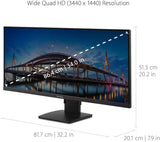ViewSonic VA3456-MHDJ 34 Inch 21:9 UltraWide WQHD 1440p IPS Monitor with Ultra-Thin Bezels, Ergonomics Design, HDMI, and DisplayPort Inputs for Home and Office 34-Inch
