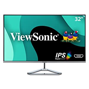 ViewSonic 32 Inch 1080p Widescreen IPS Monitor with Ultra-Thin Bezels, Screen Split Capability HDMI and DisplayPort (VX3276-MHD) 32-Inch 1080p