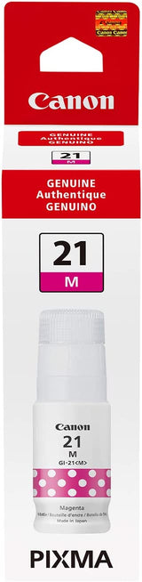 Canon GI-21 Magenta Ink Bottle, Compatible to G3260, G2260 and G1220 Supertank Printers (one Size)