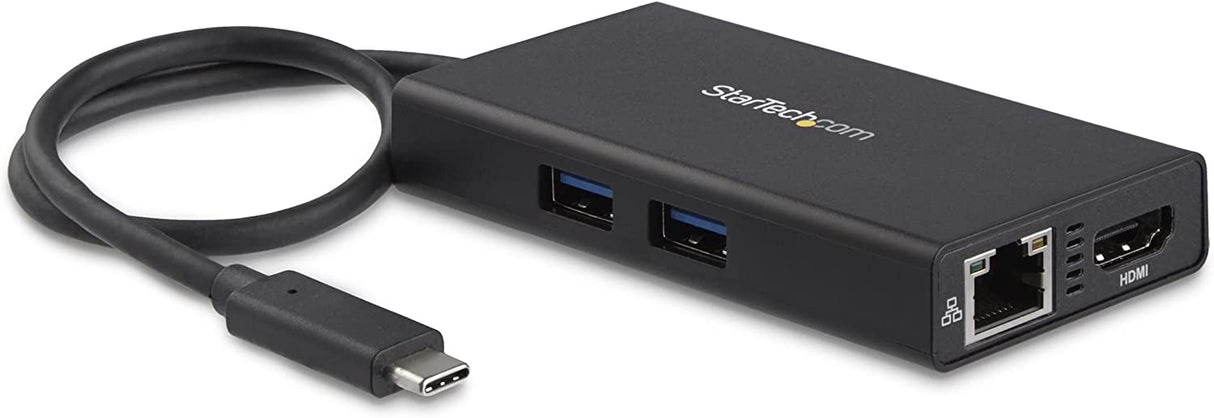 StarTech.com USB-C Multiport Adapter - USB-C Travel Docking Station with 4K HDMI - 60W Power Delivery Pass-Through, GbE, 2pt USB-A 3.0 Hub - Portable Mini USB Type-C Dock for Laptop (DKT30CHPD) Black 2x USB-A 3.0 | GbE