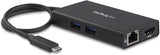 StarTech.com USB-C Multiport Adapter - USB-C Travel Docking Station with 4K HDMI - 60W Power Delivery Pass-Through, GbE, 2pt USB-A 3.0 Hub - Portable Mini USB Type-C Dock for Laptop (DKT30CHPD) Black 2x USB-A 3.0 | GbE