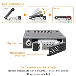ICY DOCK Rugged Full Metal 2.5” SATA HDD &amp; SSD Mobile Rack for External 3.5" Drive Bay | ToughArmor MB991SK-B