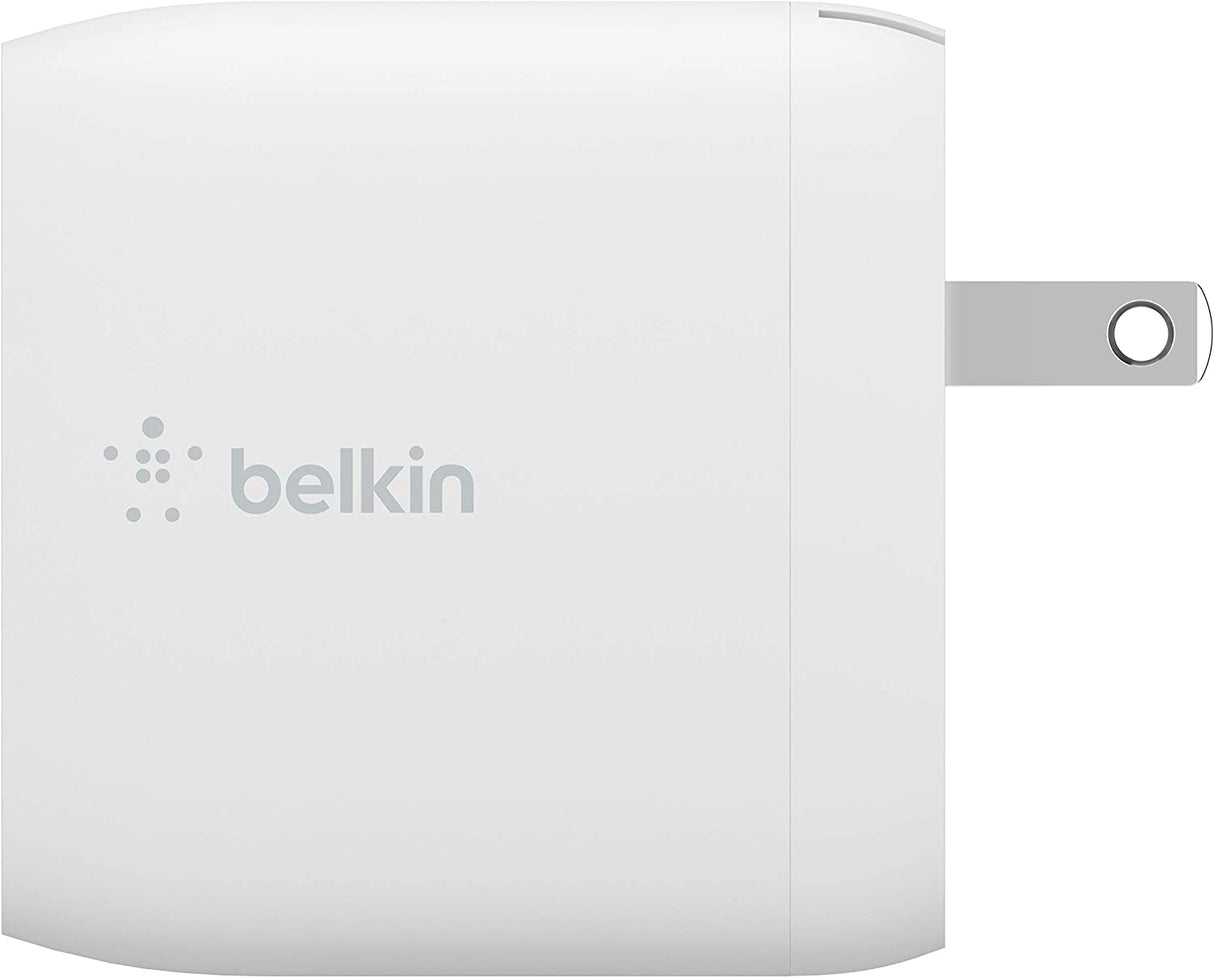 Belkin 24W Dual Port USB Wall Charger - USB C Cable Included - iPhone Charger Fast Charging - USB Charger Block for Power Bank, iPad &amp; iPad Pro, Samsung Galaxy S20, Samsung Note, Google Pixel &amp; More