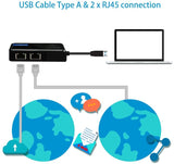 Vantec USB 3.0 to Dual Gigabit Ethernet Network Adapter (CB-U320GNA),Black