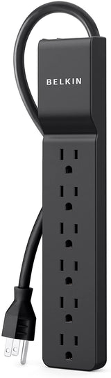 Belkin 6-Outlet Home And Office Surge Protector With Essential Power Filtration And 4ft Cord, 700 Joules, Black 4' Black