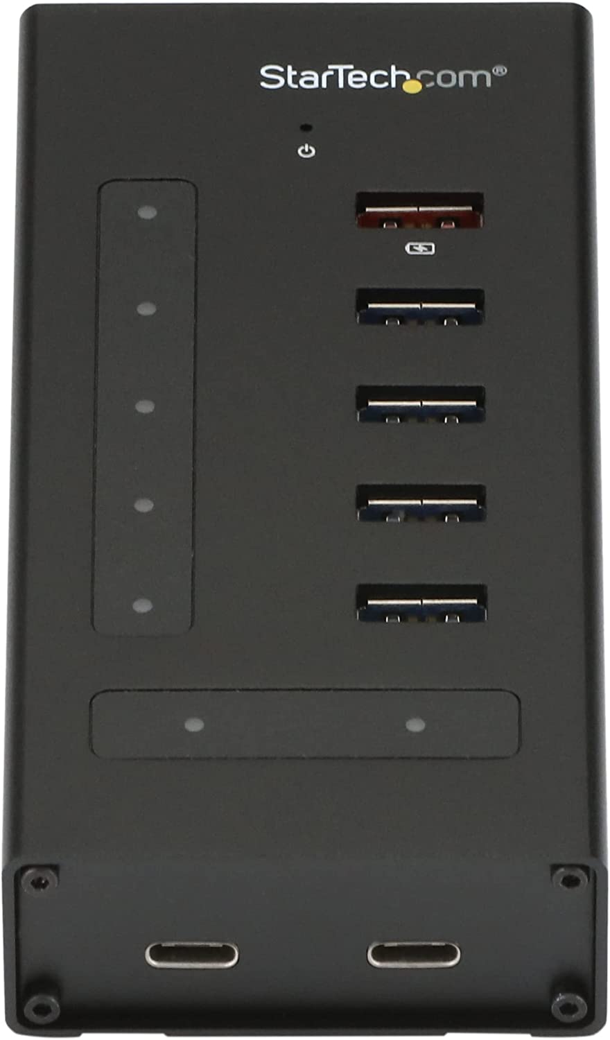 StarTech.com 7 Port USB C Hub - USB Type-C to 2x USB-C/5x USB-A - Commercial Metal USB 3.0 - SuperSpeed 5Gbps USB 3.1/3.2 Gen 1 - BC 1.2 Fast Charge - 5 x usb-a, 2 x usb-c (HB30C5A2CST) 1" x 2.4" x 6.3" Black