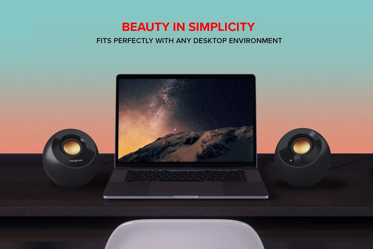 Creative Pebble Plus 2.1 USB-Powered Desktop Speakers with Powerful Down-Firing Subwoofer and Far-Field Drivers, Up to 8W RMS Total Power for Computer PCs and Laptops (Black) 2.1 USB-A Speaker with Subwoofer