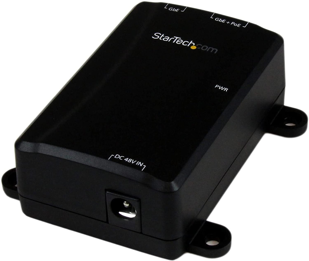 StarTech.com 1 Port Gigabit Midspan - PoE+ Injector - 802.3at and 802.3af - Wall-Mountable Power over Ethernet Injector Adapter (POEINJ1G) , Black Standard