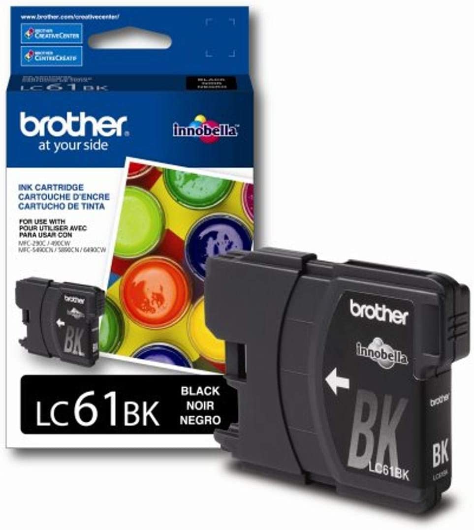 Brother LC61BK -Ink Cartridge, 450 Page-Yield, Black