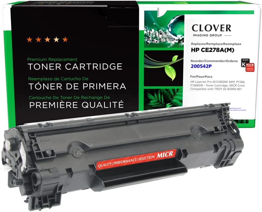 Clover imaging group Clover Remanufactured MICR Toner Cartridge Replacement for HP CE278A (HP 78A), Troy 02-82000-001 | Black