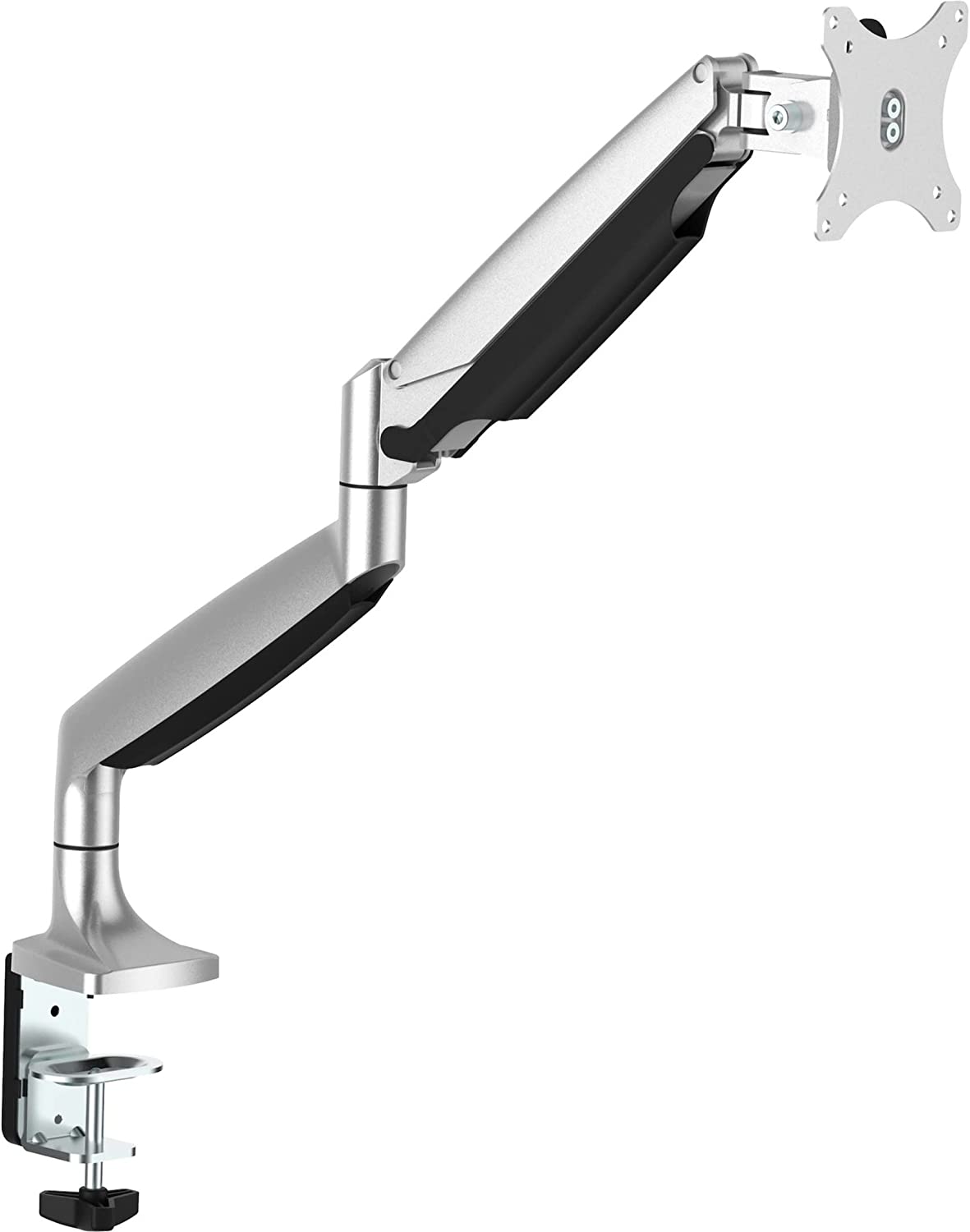 StarTech.com Desk Mount Monitor Arm - Heavy Duty Ergonomic VESA Monitor Arm - Single Display up to 9kg - Full Motion, Height Adjustable, Articulating - Aluminum - C-Clamp/Grommet - Silver (ARMPIVOTHD) Silver Full-Motion Arm