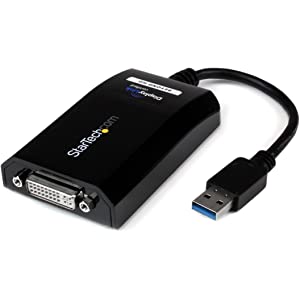 StarTech.com USB 3.0 to DVI / VGA Adapter - 2048x1152 - External Video &amp; Graphics Card - Dual Monitor Display Adapter Cable - Supports Mac &amp; Windows (USB32DVIPRO) USB 3.0 to DVI Adapter