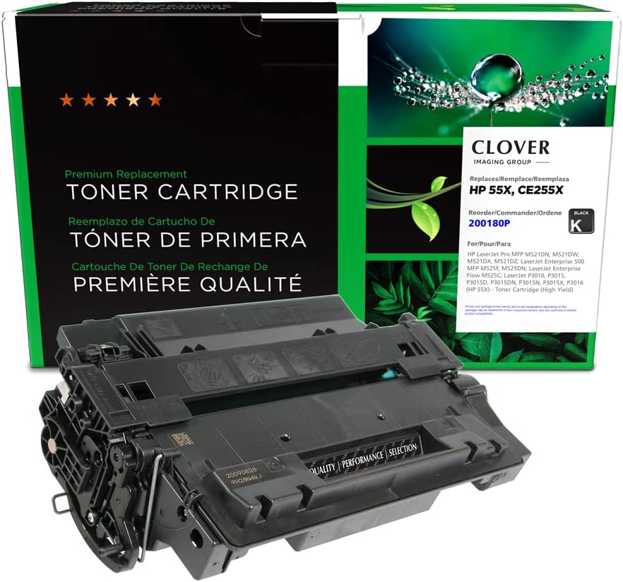 Clover imaging group Clover Remanufactured Toner Cartridge Replacement for HP CE255X (HP 55X) | Black | High Yield