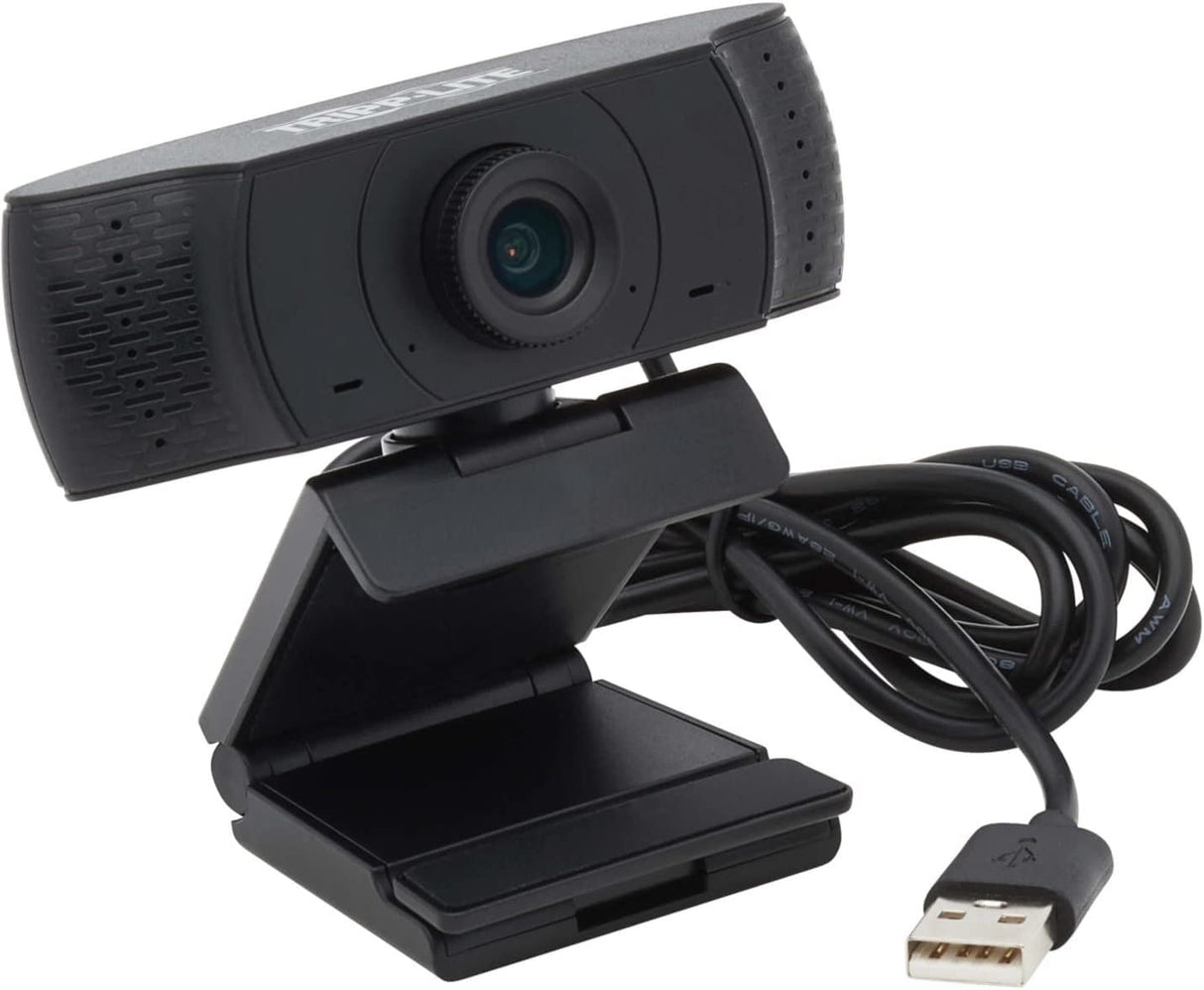 Tripp Lite USB Webcam with Microphone Web Camera for Laptops and Desktop PCs USB Camera, Computer Camera 1080p (AWC-001)