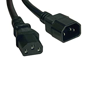 Tripp Lite Standard Computer Power Cord 10A,18AWG, Black &amp; Standard Computer Power Extension Cord 10A, 18AWG (IEC-320-C14 to IEC-320-C13) 3-ft.(P004-003) Black Power Cord + Power Cord, 3FT