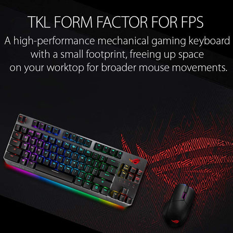 ASUS ROG Strix Scope NX TKL | 80% Gaming Mechanical Keyboard, ROG NX Red Linear Switches, Detachable Cable, Stealth Key, Aura Sync, Programmable Macros, Aluminum Top ROG 80% NX Red Switches Black