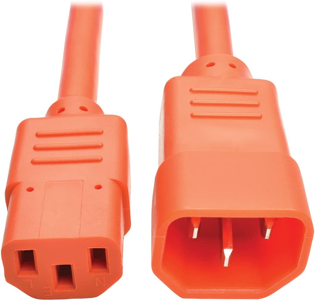 Tripp Lite Standard Computer Power Extension Cord, 10A, 18 AWG (IEC-320-C14 to IEC-320-C13), Orange, 6 ft. (P004-006-AOR) Orange 6 ft.