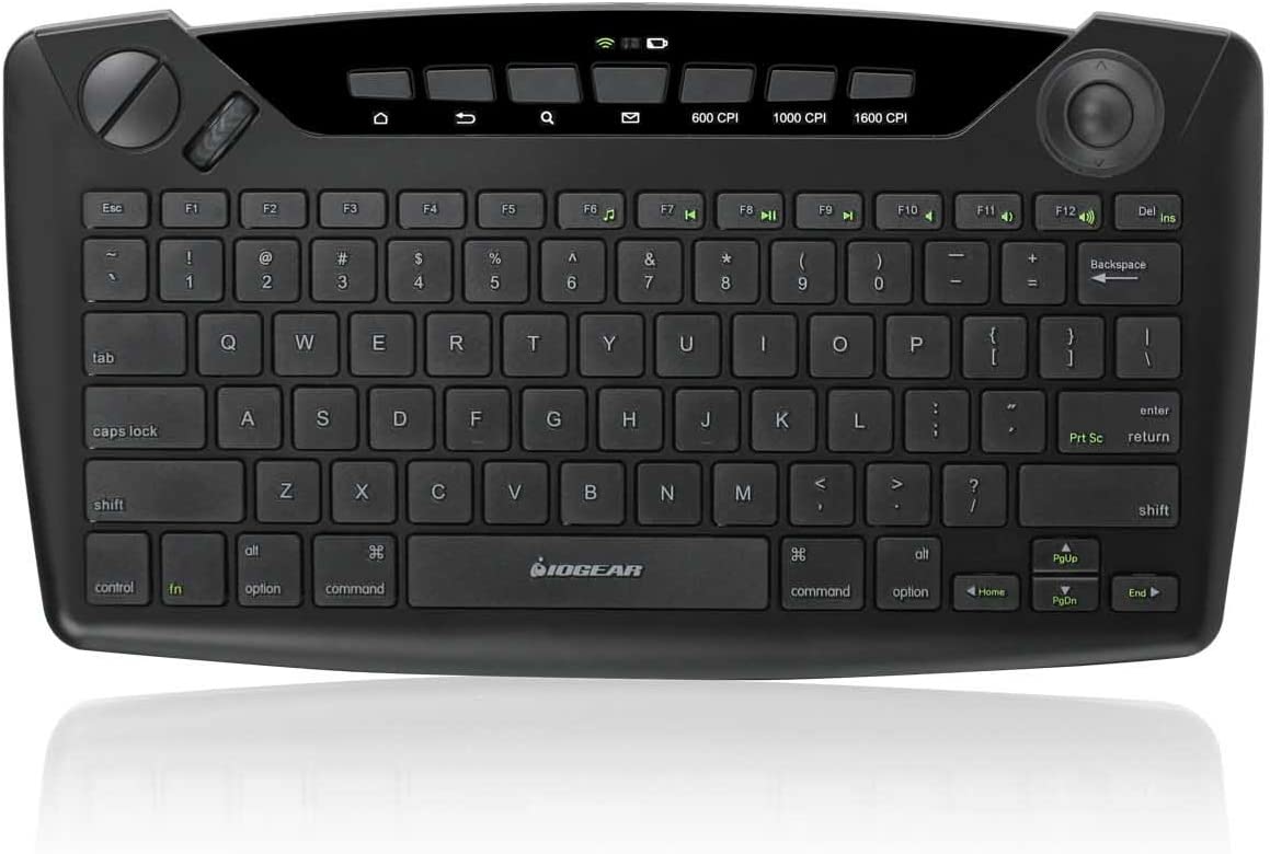 IOGEAR Smart TV Wireless Keyboard w/Trackball - 2.4GHz Offers Range Up to 35 ft - Left/Right Mouse Buttons - Xbox - PS4 - Roku - Apple TV - Smart TV - GKB635W