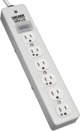 TRIPP LITE SPS606HGRA Surge Protector Strip Medical RT Angle Plug 6 Outlet 6-Feet Cord Light Gray