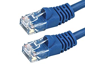 Monoprice 1FT 24AWG Cat6 550MHz UTP Ethernet Bare Copper Network Cable - Blue