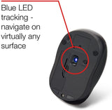 Verbatim Wireless Silent Mouse 2.4GHz with Nano Receiver - Ergonomic, Blue LED, Noiseless and Silent Click for Mac and Windows - Graphite, 1.4" x 2.3" x 3.7"