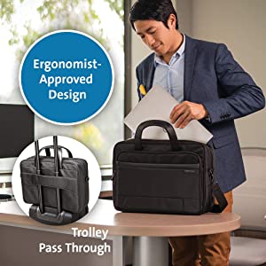 Kensington Contour Carrying Case (Briefcase) for 15.6" Notebook - Black, 16.5" x 18.3" x 6" Briefcase 16.5" x 18.3" x 6"