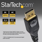 Startech.com 4m VESA Certified DisplayPort 1.4 Cable - 8K60Hz HBR3 HDR - 13ft Super UHD DisplayPort to DisplayPort Monitor Cord - Ultra HD 4K 120Hz DP 1.4 Slim Video Cable M/M DP Connector (DP14MM4M) 12 ft / 4 m