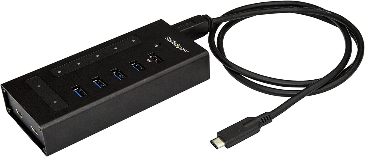 StarTech.com 7 Port USB C Hub - USB Type-C to 2x USB-C/5x USB-A - Commercial Metal USB 3.0 - SuperSpeed 5Gbps USB 3.1/3.2 Gen 1 - BC 1.2 Fast Charge - 5 x usb-a, 2 x usb-c (HB30C5A2CST) 1" x 2.4" x 6.3" Black