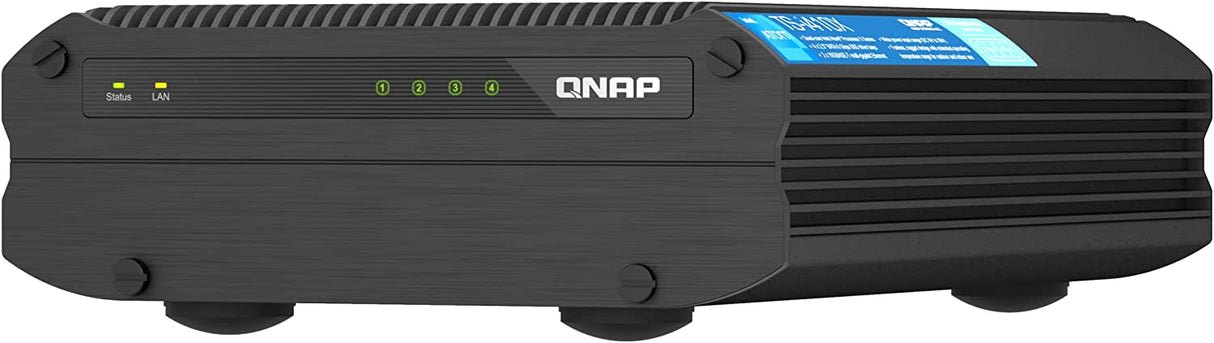 QNAP TS-i410X-8G-US 4 Bay High-Speed fanless Industrial NAS with dual-10GBe, Intel Atom CPU, 8GB DDR4 Memory and 2.5GbE (2.5G/1G/100M) Network Connectivity (Diskless)