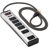 Tripp Lite Surge Protector Power Strip 5-Outlet Metal 1 USB-A &amp; 1 USB C Charging Ports 3.9A Shared 6ft Cord (TLM506USBC)