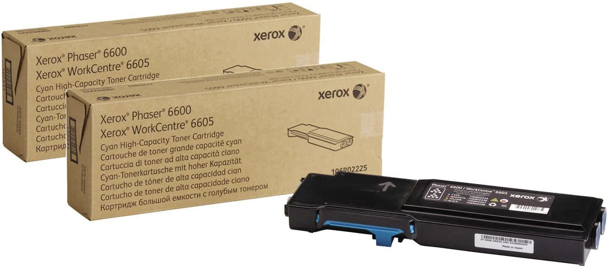 Xerox Phaser 6600/ WorkCentre 6605 Cyan High Capacity Toner-Cartridge (6,000 Pages) - 106R02225 High Capacity Cyan 1 Pack