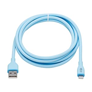 Tripp Lite Safe-IT USB-A to USB-C Charge Cable for iPhone iPad Android &amp; More, Male-to-Male, 60W Charging, Ultra-Flexible, MFi Certified, Light Blue, 6 Feet / 1.8M, 2-Year Warranty (U038AB-006-S-LB)