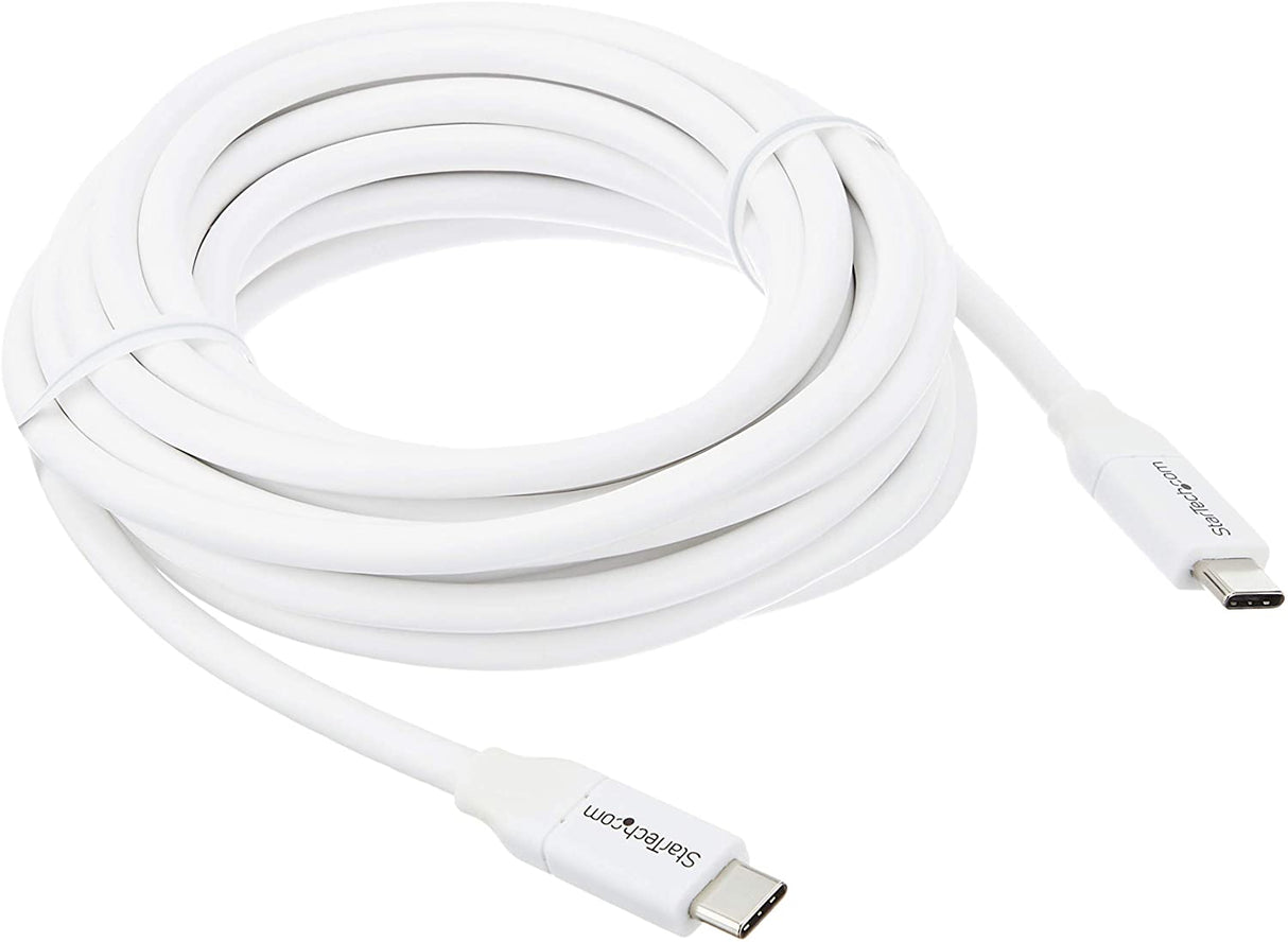 StarTech.com USB C to USB C Cable - 13 ft / 4m - 5A PD - M/M - White - USB 2.0 - USB-IF Certified - USB Type C Cable - USB C Charging Cable White 13 ft/ 4 m