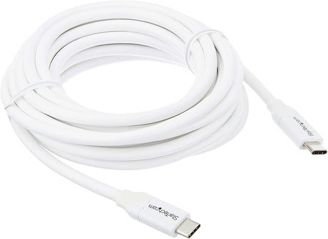 StarTech.com USB C to USB C Cable - 13 ft / 4m - 5A PD - M/M - White - USB 2.0 - USB-IF Certified - USB Type C Cable - USB C Charging Cable White 13 ft/ 4 m