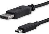Startech 3.3 ft (1 m) USB-C to DisplayPort Cable - USB Type-C to DP Video Adapter Cable - 4K 60Hz - Black 3 ft / 1 m Black
