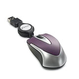 Verbatim USB Corded Mini Travel Optical Wired Mouse for Mac and PC - Metro Series Purple